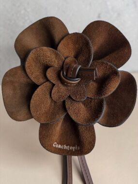 Coachtopia Rose Bag Charm Upcrafted Suede Coach Floral Charm CEM97 NWT